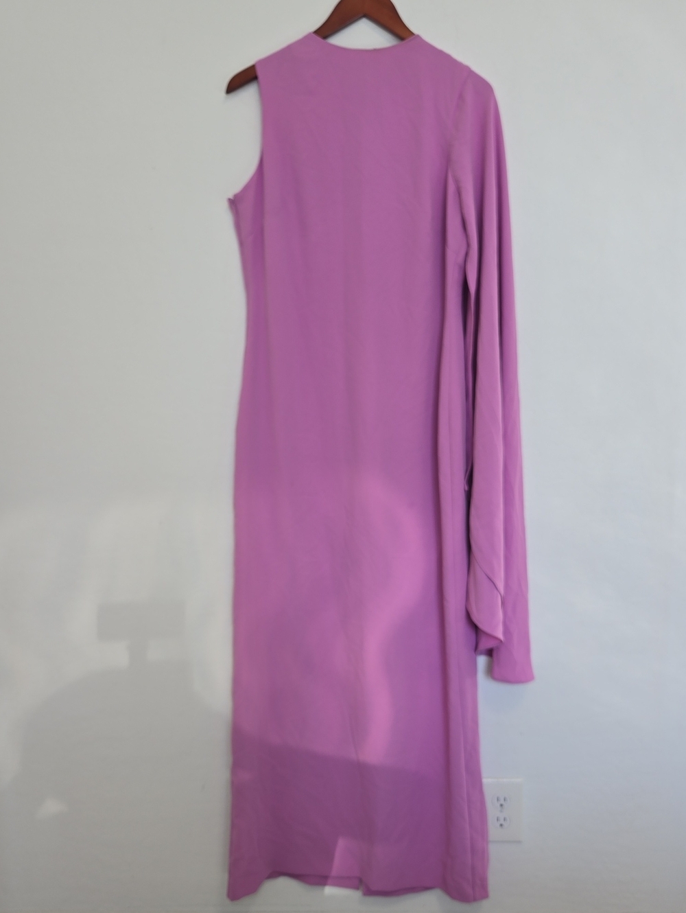 MANGO Double-Layer Long Asymmetrical Cape Dress Pastel Purple Wedding Size 8 NWT - Picture 5 of 16